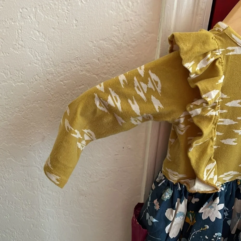 Lottie Mae clothing girls dress size 18M GUC blue and yellow colors